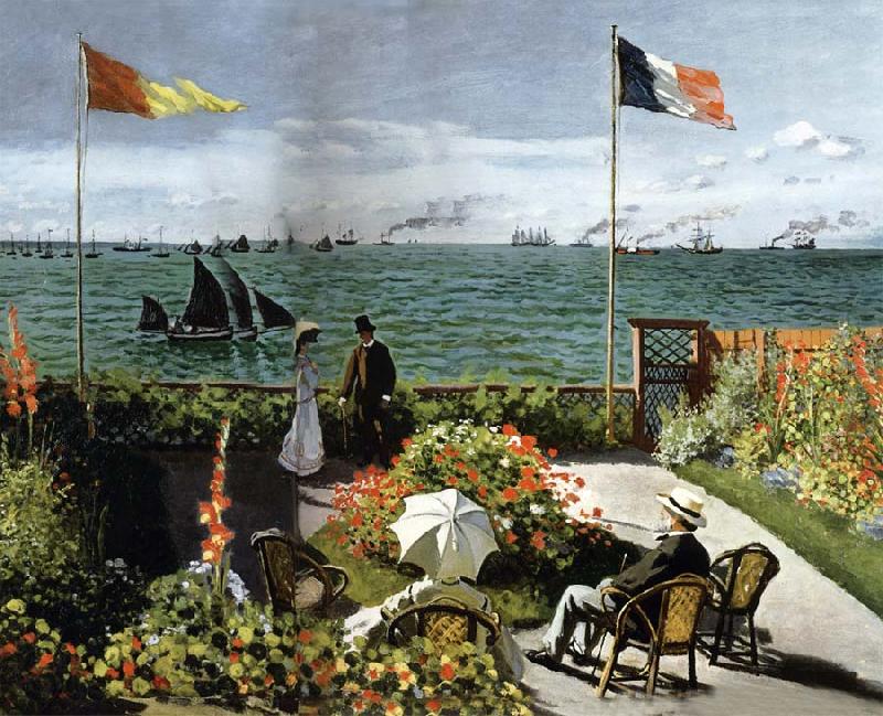 Claude Monet Garden at Sainte  adress Norge oil painting art